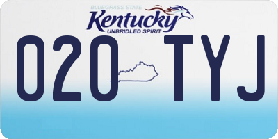 KY license plate 020TYJ