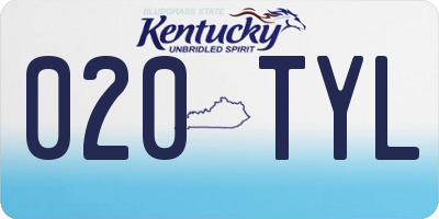 KY license plate 020TYL
