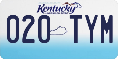 KY license plate 020TYM