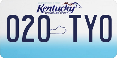 KY license plate 020TYO
