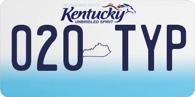 KY license plate 020TYP