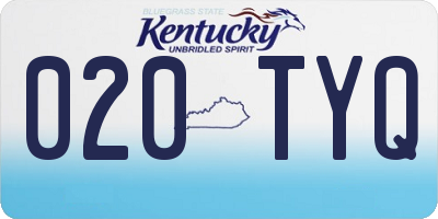 KY license plate 020TYQ