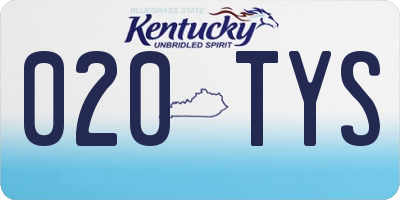 KY license plate 020TYS
