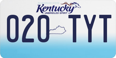 KY license plate 020TYT