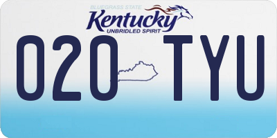 KY license plate 020TYU