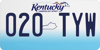 KY license plate 020TYW