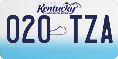 KY license plate 020TZA
