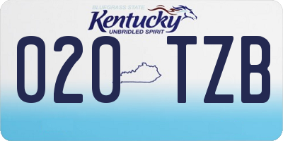 KY license plate 020TZB