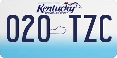 KY license plate 020TZC