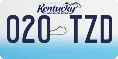 KY license plate 020TZD