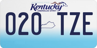 KY license plate 020TZE