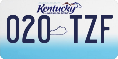 KY license plate 020TZF