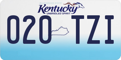 KY license plate 020TZI