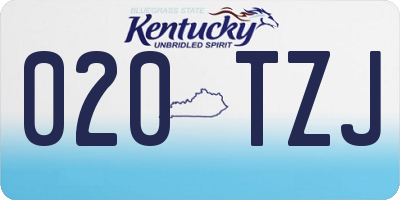 KY license plate 020TZJ