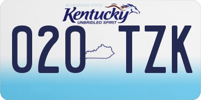 KY license plate 020TZK