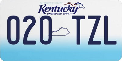 KY license plate 020TZL
