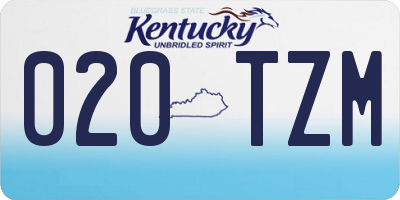 KY license plate 020TZM