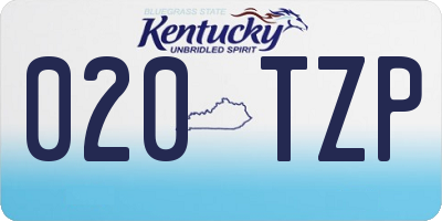 KY license plate 020TZP