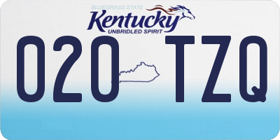 KY license plate 020TZQ