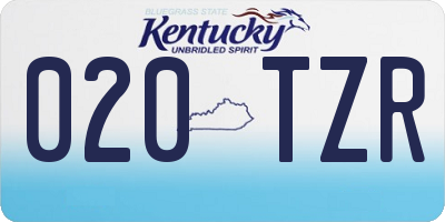 KY license plate 020TZR