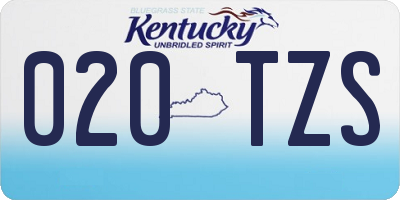 KY license plate 020TZS