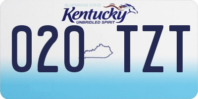 KY license plate 020TZT