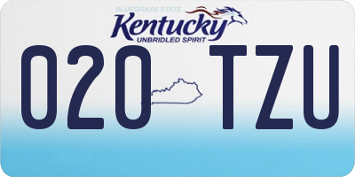 KY license plate 020TZU