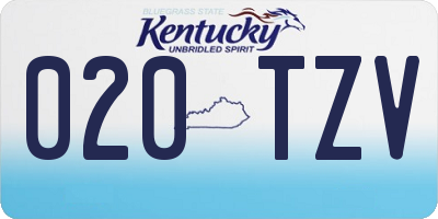 KY license plate 020TZV