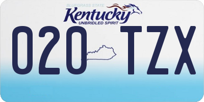 KY license plate 020TZX