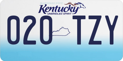 KY license plate 020TZY