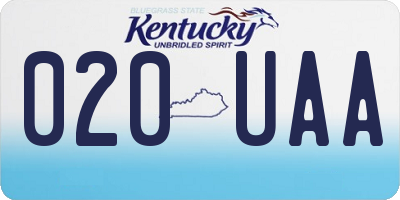 KY license plate 020UAA