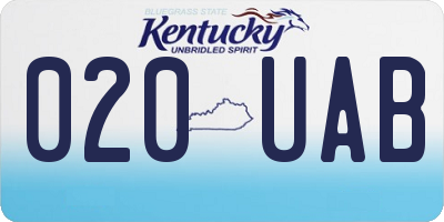 KY license plate 020UAB