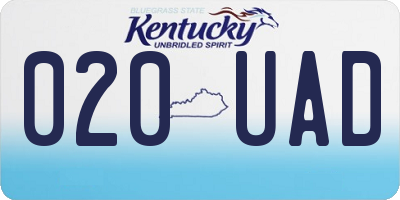 KY license plate 020UAD