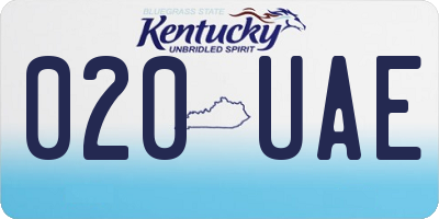 KY license plate 020UAE