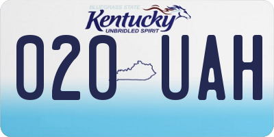 KY license plate 020UAH