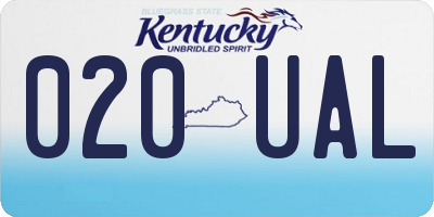 KY license plate 020UAL
