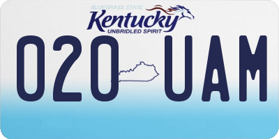 KY license plate 020UAM