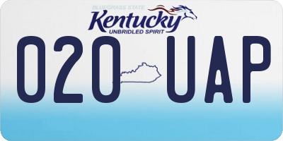 KY license plate 020UAP