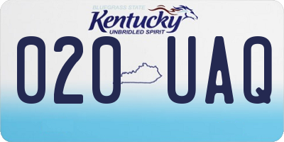 KY license plate 020UAQ