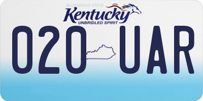 KY license plate 020UAR