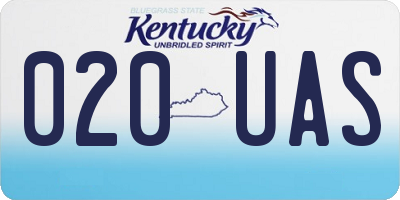 KY license plate 020UAS