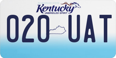 KY license plate 020UAT