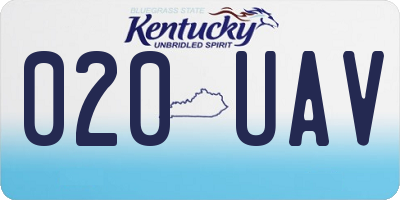 KY license plate 020UAV