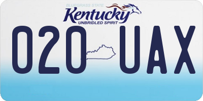 KY license plate 020UAX