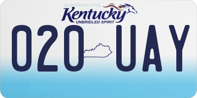 KY license plate 020UAY