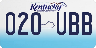 KY license plate 020UBB