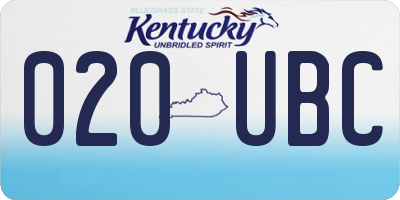 KY license plate 020UBC