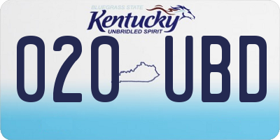 KY license plate 020UBD
