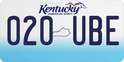 KY license plate 020UBE