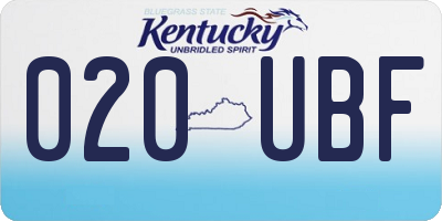 KY license plate 020UBF